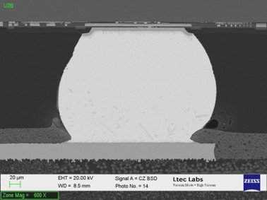 BSD SEM cross-section of a qualified BGA solder joint